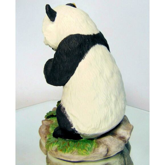 LENOX 1993 Porcelain Giant MOTHER PANDA BEAR & BABY CUB Tree FIGURINE Bears - Picture 7 of 8